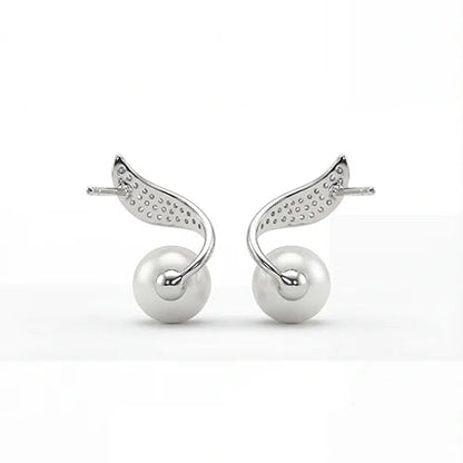 The Luminous Wave Pearl Earrings (925 Sterling Silver) Silvish