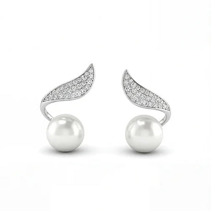 The Luminous Wave Pearl Earrings (925 Sterling Silver) Silvish