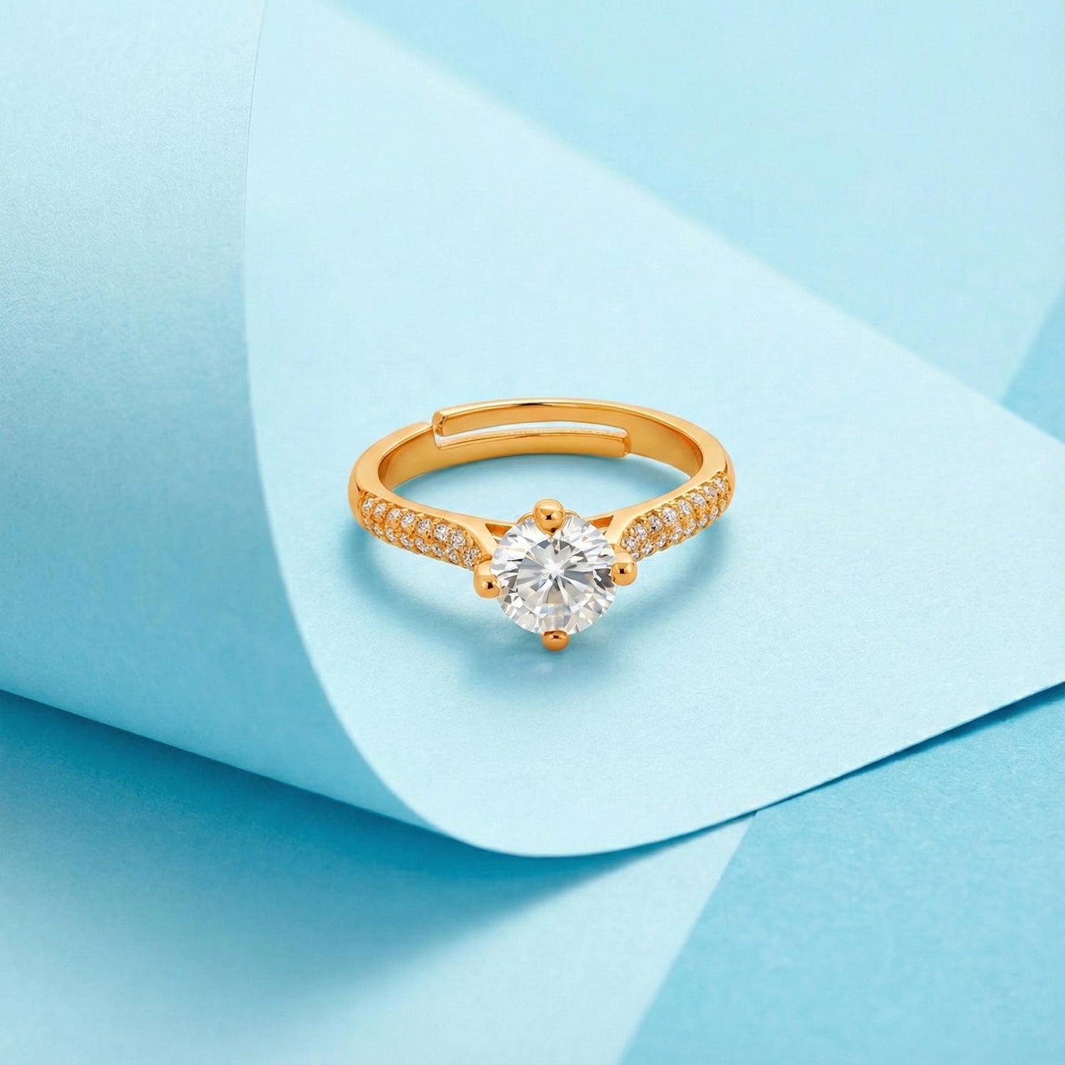 Gold Plated Luminous Brilliance Ring Silvish