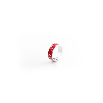 Silvish 'Red Floral Charm' Toe Rings