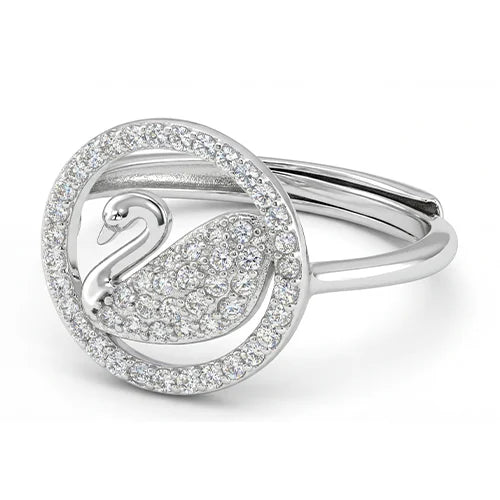 925 Silver Celestial Swan Ring Silvish