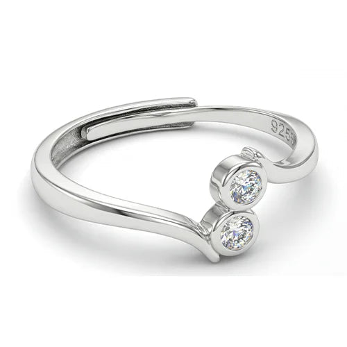 925 Sterling Silver Celeste Duo Ring Silvish