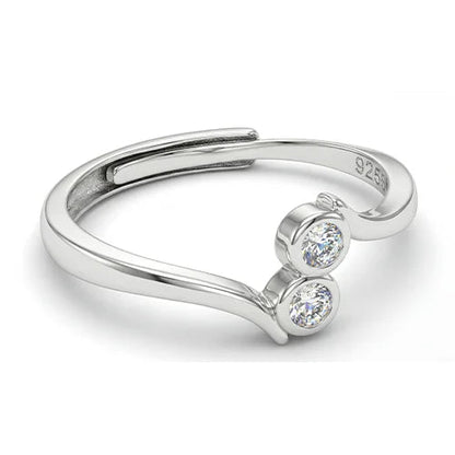 925 Sterling Silver Celeste Duo Ring Silvish