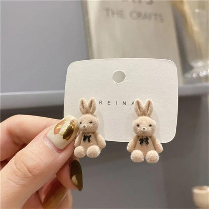 Cartoon Sweet Bunny Stud Earrings for Women & Girls Yiwu Zhuchai E-Commerce Firm