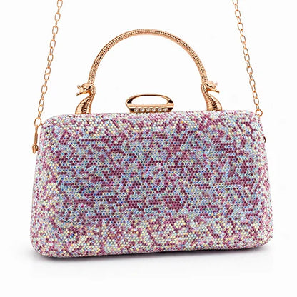 Imperial Iris Clutch – Luxury Crystal Evening Handbag