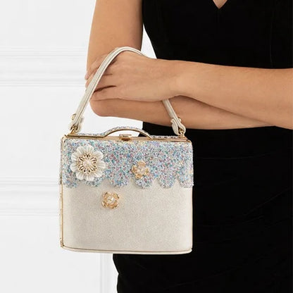 Celestia Bloom Handbag – Luxury Crystal Floral Evening Bag