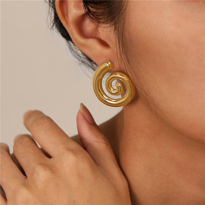 Gold Spiral Statement Earrings Yiwu Zhuchai E-Commerce Firm (Individual Business)