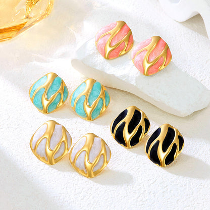 Marble Pattern Gold Hoop Earrings Hunan Haoyi Gift Co., Ltd.