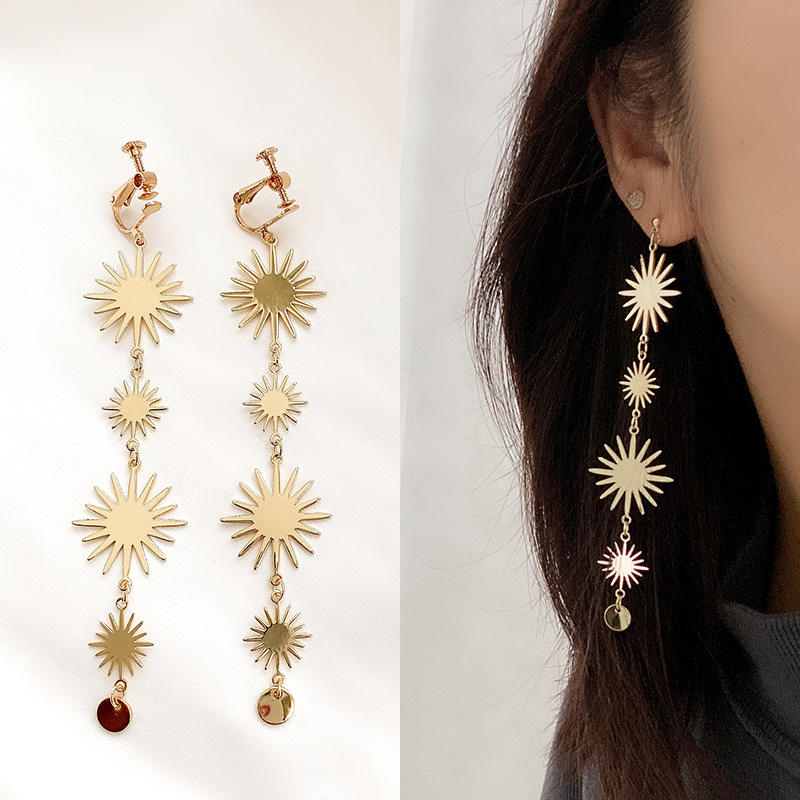 Gold Celestial Charm Earrings with Star & Moon Drops Hunan Haoyi Gift Co., Ltd.