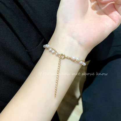 Vintage Double Chain Pearl Bracelet Yiwu Baochai E-Commerce Firm