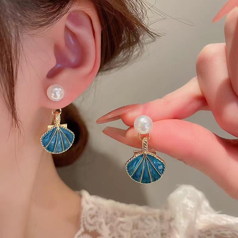 Shell Pearl Drop Earrings Yiwu Baochai E-Commerce Firm