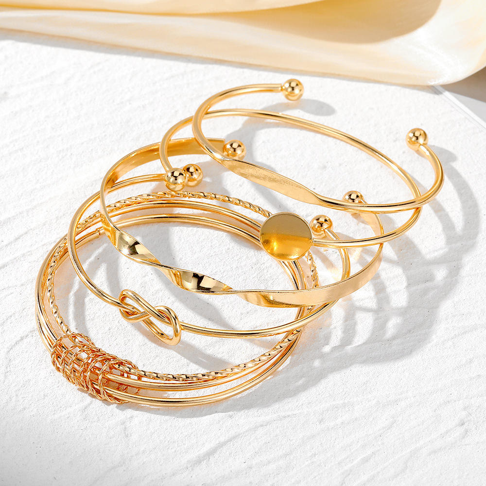 Gold Open Cuff Bangle Set Yiwu Baochai E-Commerce Firm