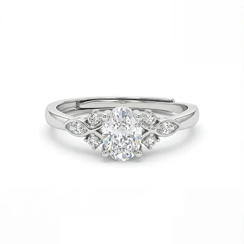 Eternal Grace Oval Solitaire Ring (925 Sterling Silver) Silvish