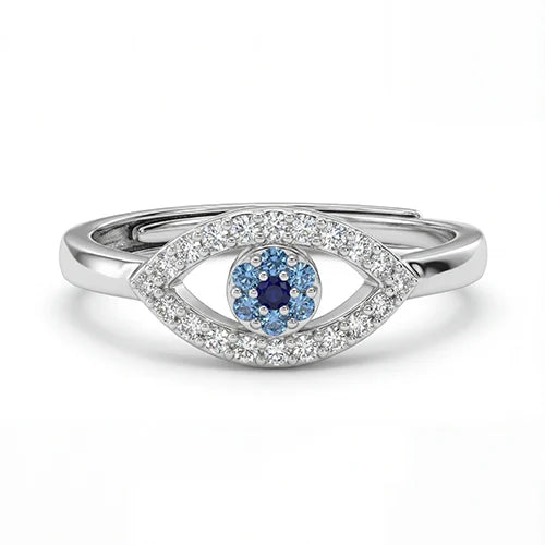 Celestial Guard Evil Eye Ring (925 Sterling Silver) Silvish