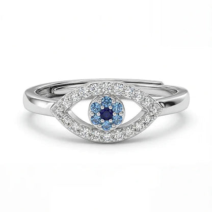 Celestial Guard Evil Eye Ring (925 Sterling Silver) Silvish