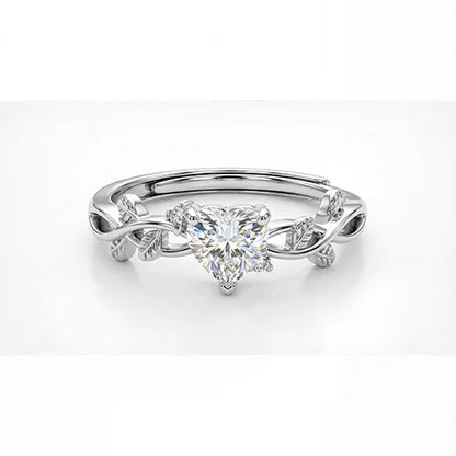 Eternal Heart Knot Solitaire Ring Silvish