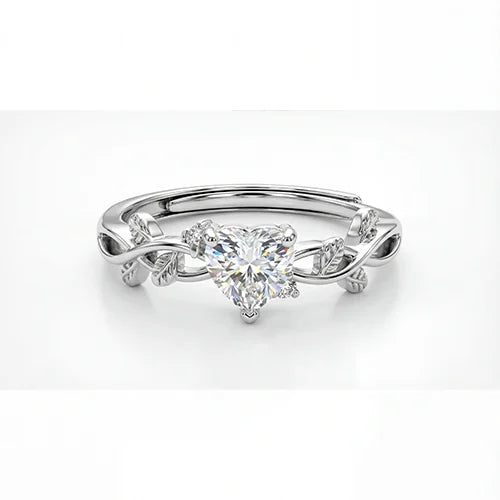 Eternal Heart Knot Solitaire Ring Silvish