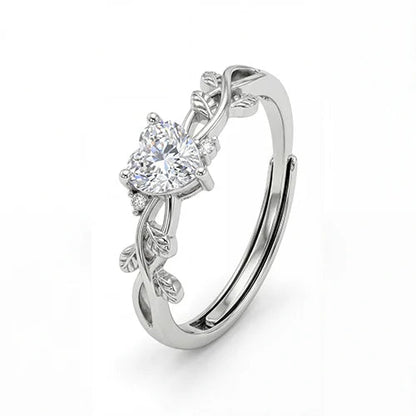 Eternal Heart Knot Solitaire Ring Silvish
