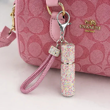 Swarovski Rainbow Crystal Mini Perfume Atomizer Case Keychain