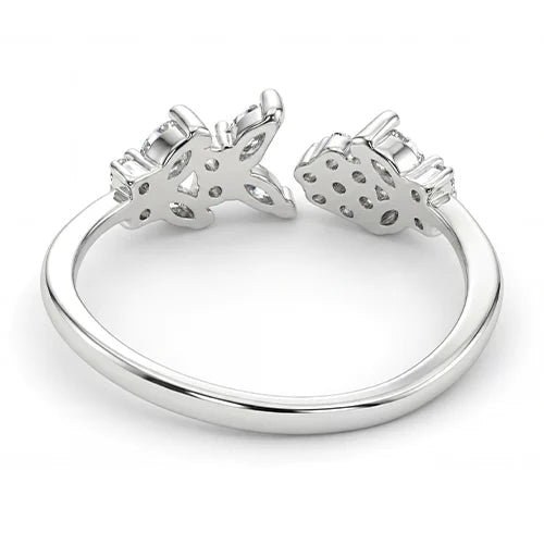 925 Sterling Silver Pink Petal Spark Ring Silvish