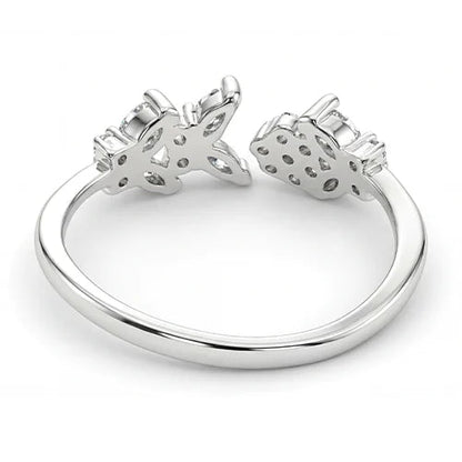 925 Sterling Silver Pink Petal Spark Ring Silvish