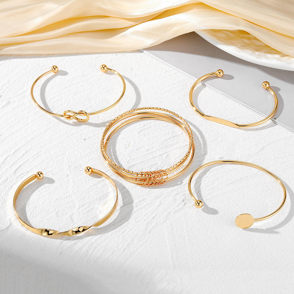 Gold Open Cuff Bangle Set Yiwu Baochai E-Commerce Firm