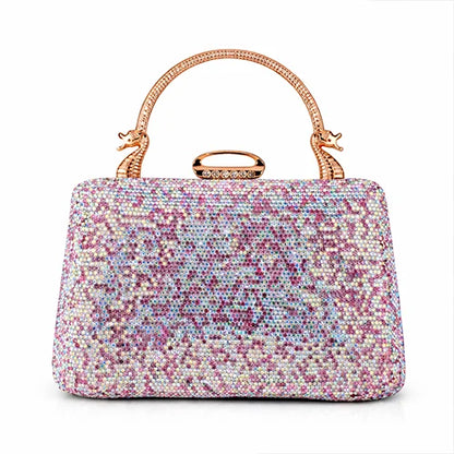 Imperial Iris Clutch – Luxury Crystal Evening Handbag