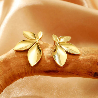 Gold Leaf Statement Earrings Yiwu Zhuchai E-Commerce Firm (Individual Business)
