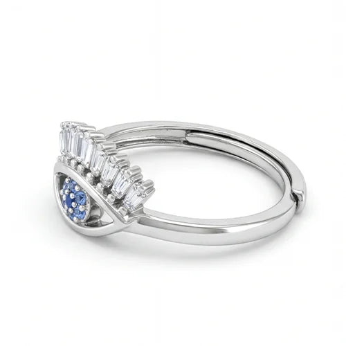 Divine Protection Evil Eye Silver Ring Silvish