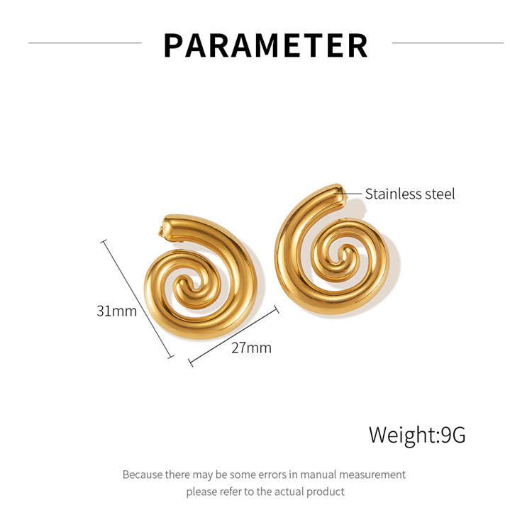 Gold Spiral Statement Earrings Yiwu Zhuchai E-Commerce Firm (Individual Business)