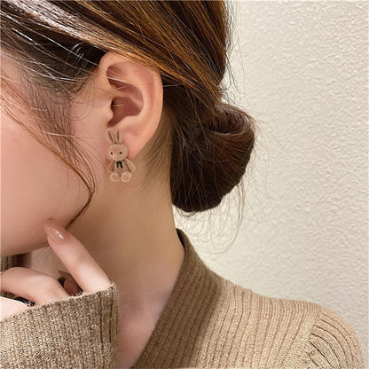 Cartoon Sweet Bunny Stud Earrings for Women & Girls Yiwu Zhuchai E-Commerce Firm