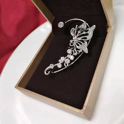 Elegant Crystal Leaf Ear Cuff with Dangling Pearls Yiwu Deshang Jewelry Co., Ltd.
