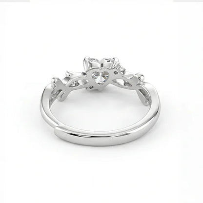 Eternal Heart Knot Solitaire Ring Silvish