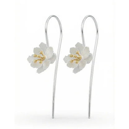 Moonlight Blossom Hooks (925 Sterling Silver) Silvish