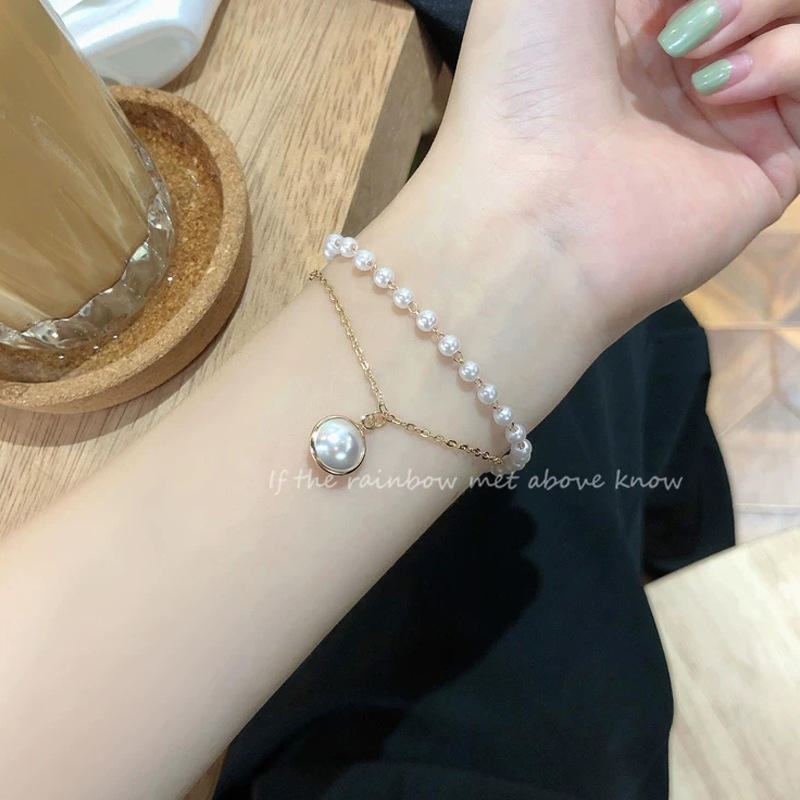 Vintage Double Chain Pearl Bracelet Yiwu Baochai E-Commerce Firm