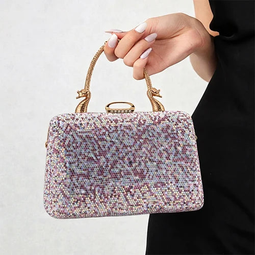 Imperial Iris Clutch – Luxury Crystal Evening Handbag
