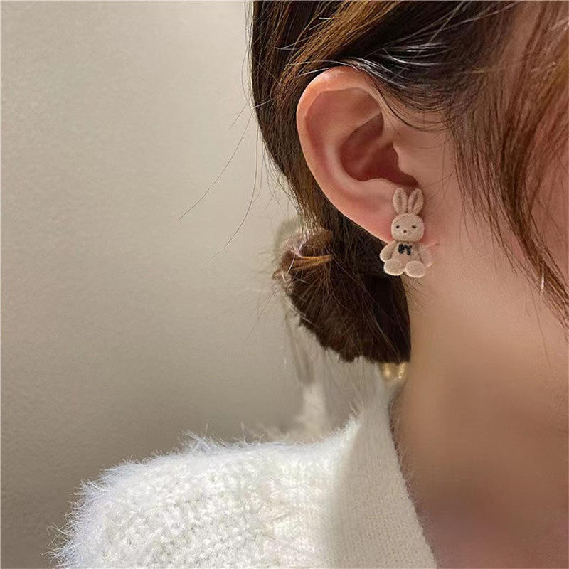 Cartoon Sweet Bunny Stud Earrings for Women & Girls Yiwu Zhuchai E-Commerce Firm