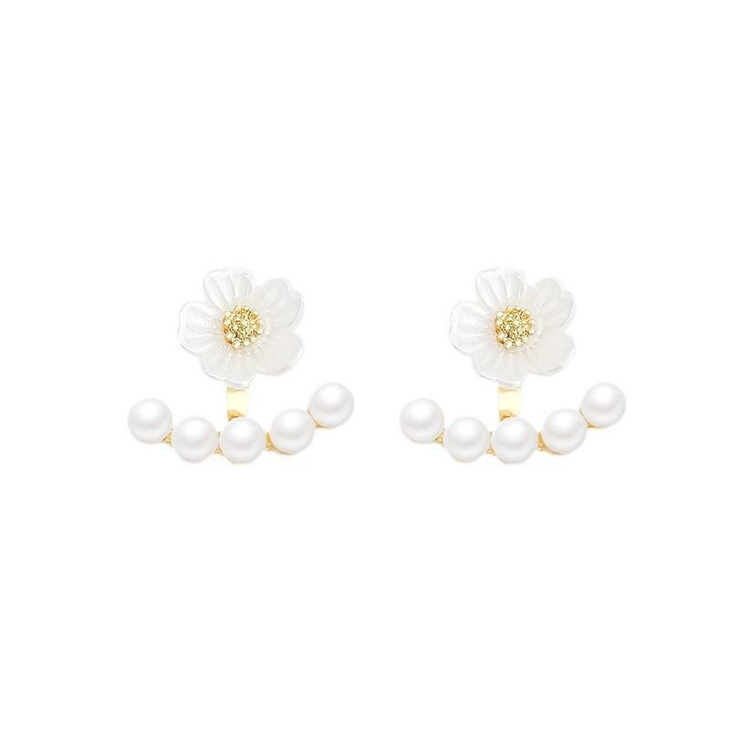 Simple Gold Color Pearl Stud Earrings Yiwu Baochai E-Commerce Firm