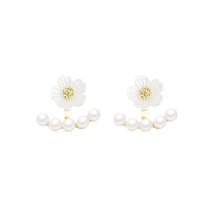 Simple Gold Color Pearl Stud Earrings Yiwu Baochai E-Commerce Firm