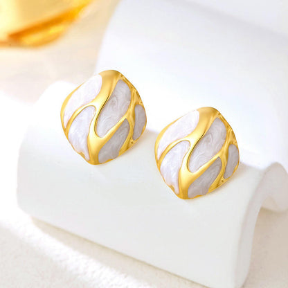 Marble Pattern Gold Hoop Earrings Hunan Haoyi Gift Co., Ltd.