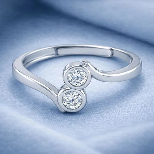 925 Sterling Silver Celeste Duo Ring Silvish