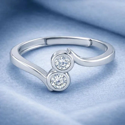 925 Sterling Silver Celeste Duo Ring Silvish