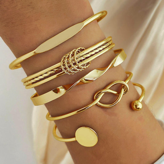 Gold Open Cuff Bangle Set Yiwu Baochai E-Commerce Firm