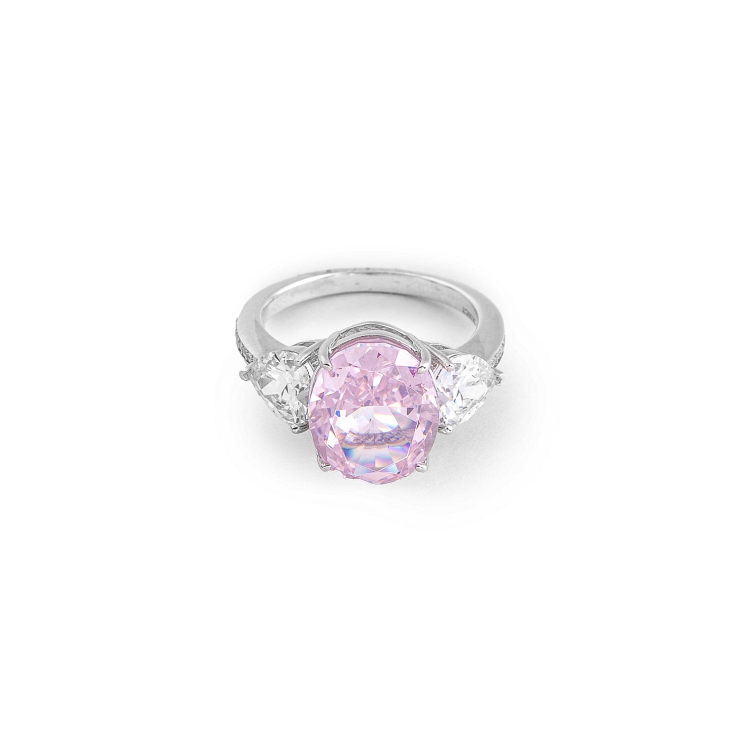 'Ice Pink' Silver Ring