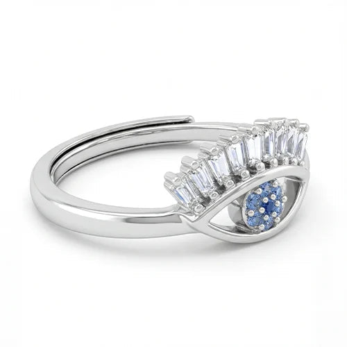 Divine Protection Evil Eye Silver Ring Silvish