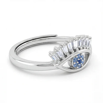 Divine Protection Evil Eye Silver Ring Silvish