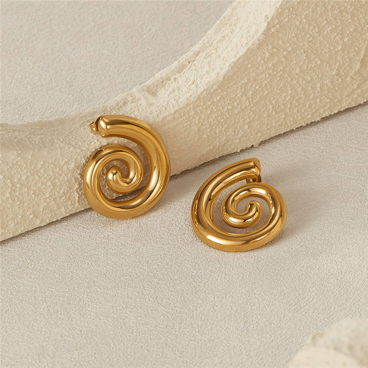 Gold Spiral Statement Earrings Yiwu Zhuchai E-Commerce Firm (Individual Business)