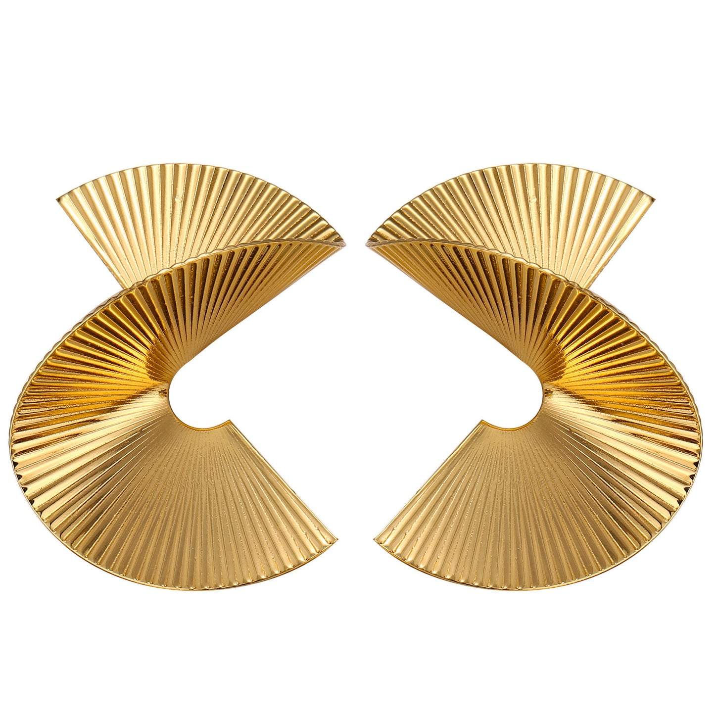 Golden Abstract Statement Earrings