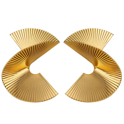 Golden Abstract Statement Earrings