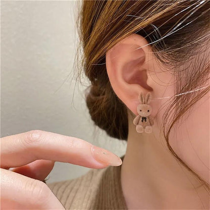 Cartoon Sweet Bunny Stud Earrings for Women & Girls Yiwu Zhuchai E-Commerce Firm